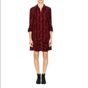 Free People Cranberry Floral Shirtdress
